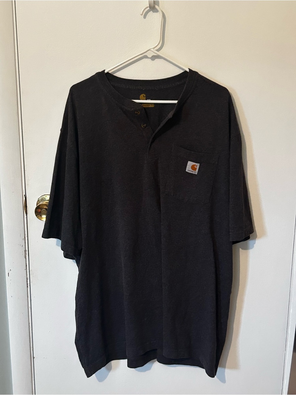 Carhartt Black Short Sleeve Henley Pocket Tee